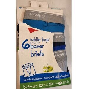 Hanes Toddler Boys Boxer Briefs 6 Pack Size 4T New Damaged Packaging